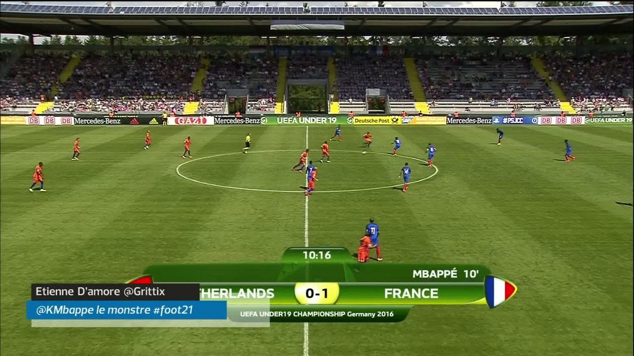 Foot - Euro - U19 - Bleus : Le but de Mbappe contre les Pays-Bas