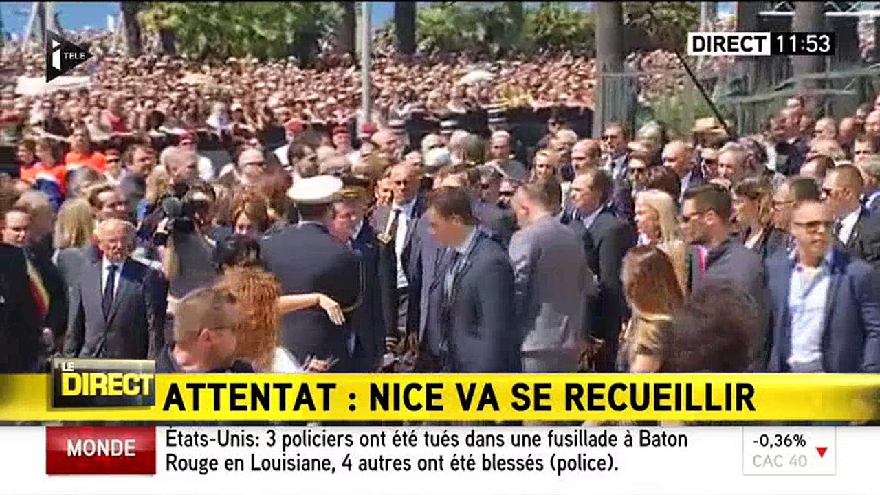 Nice : Valls hué avant la minute de silence, le 18/07/2016