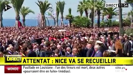 Manuel Valls hué et les pompiers salués à Nice pour la minute de silence