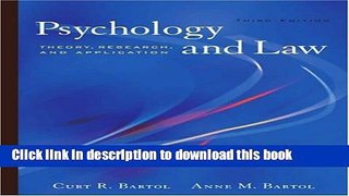 Download Book Psychology and Law: Theory, Research, and Application (with InfoTracÃ‚Â®) PDF Free