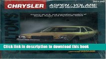 [PDF] Dodge Aspen and Volare, 1976-80 (Chilton Total Car Care Series Manuals) Download Full Ebook