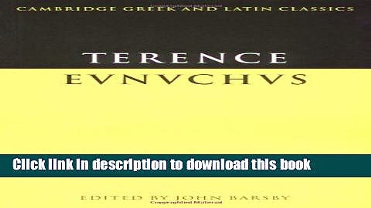 Read Terence: Eunuchus Ebook Free