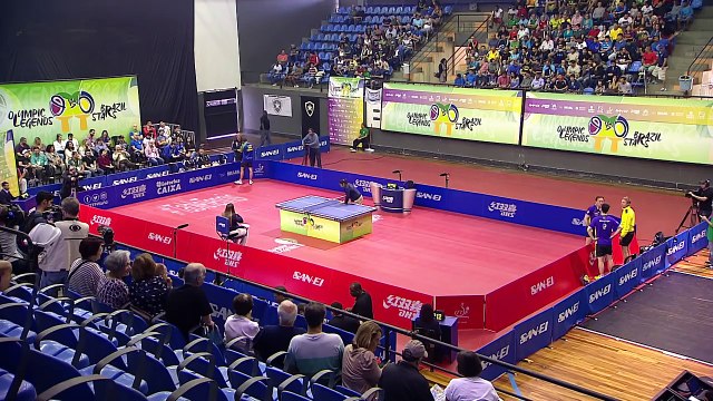 2016 Olympic Legends vs Brazil Stars CALDERANO, Hugo BRA vs SAIVE, Jean Michel BEL