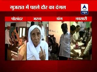 Rajkot: Keshubhai Patel casts his vote