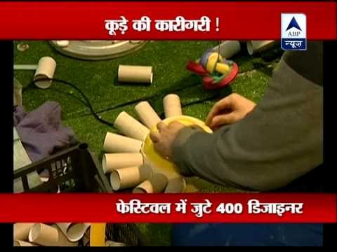 Artists create designs with used materials at recycling festival in Poland