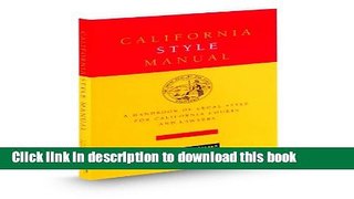 Read California Style Manual, 4th  Ebook Free