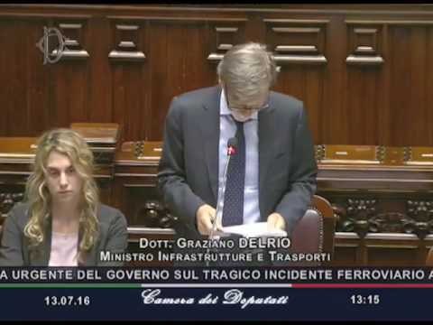 Roma - Incidente ferroviario in Puglia e Informativa del ministro Delrio (14.07.16)