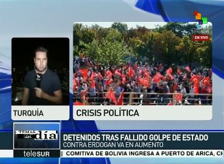 Turquía: más de 8 mil detenidos tras fallido golpe de estado