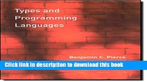 Read Types and Programming Languages (MIT Press)  Ebook Free