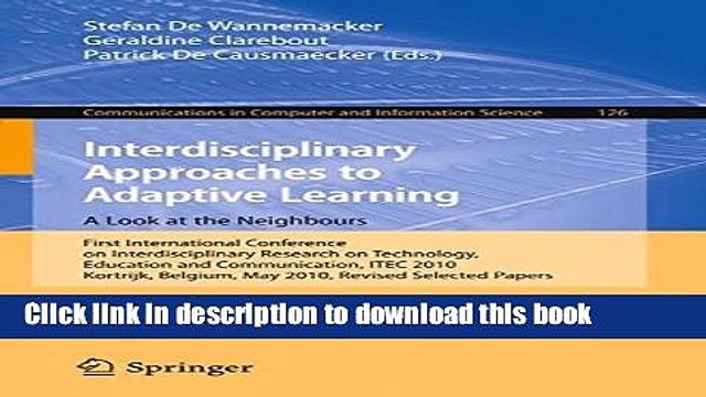 Read Interdisciplinary Approaches to Adaptive Learning: A Look at the Neighbours: First