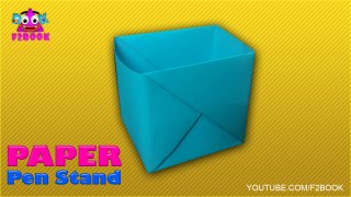 Origami Learning Paper Instructions - How to Make Pen Stand