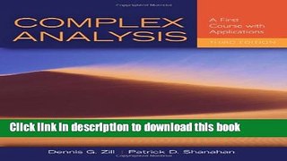 Download Complex Analysis: A First Course with Applications  PDF Online