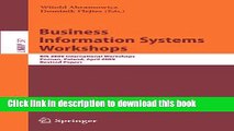 Read Business Information Systems Workshops: BIS 2009 International Workshops, Poznan, Poland,