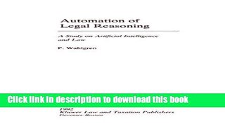 Read Computer Law Series: Automation of Legal Reasoning, Vol 11  Ebook Free