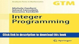 Read Integer Programming (Graduate Texts in Mathematics)  Ebook Free