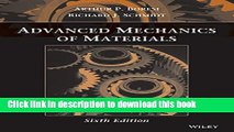 Read Advanced Mechanics of Materials  Ebook Free