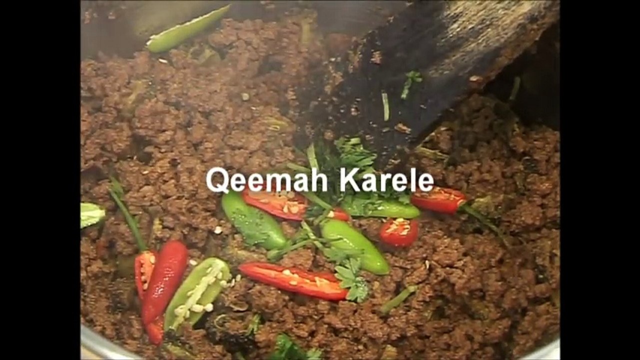 - QEEMAH KARELE ENG Mince & Bitter Gourd - Bajias Cooking