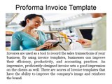 Proforma Invoice Template Gives Professional Look to Your Business