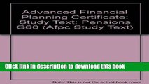 Read Book Advanced Financial Planning Certificate: Pensions G60: Study Text ebook textbooks