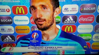 Italia Spagna 2 0 intervista Giorgio Chiellini Euro 2016