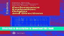 Read Performance Evaluation: Origins and Directions (Lecture Notes in Computer Science)  Ebook Free