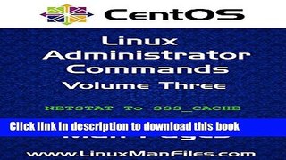 [PDF] CentOS Linux Administrator Commands: Man Pages Volume  3 Download Online