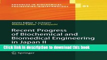 Read Recent Progress of Biochemical and Biomedical Engineering in Japan II  Ebook Free