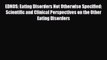 Download EDNOS: Eating Disorders Not Otherwise Specified: Scientific and Clinical Perspectives