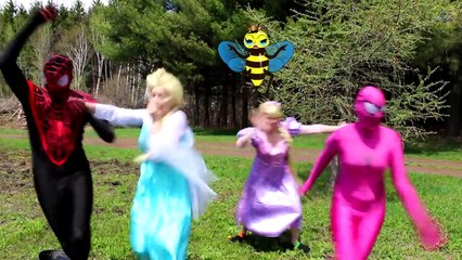 Spiderman & Ariel Mermaid vs Ursula! w- Frozen Elsa & Anna, Pink Spidergirl, Superman & Joker