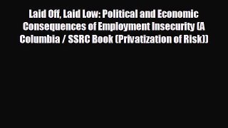 Popular book Laid Off Laid Low: Political and Economic Consequences of Employment Insecurity