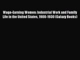 For you Wage-Earning Women: Industrial Work and Family Life in the United States 1900-1930