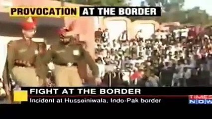 Fight At Wagah Border Between Pakistani Solider and Indian Army Solider