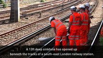 Sinkhole under rail tracks causes commuter chaos in London