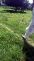 Imran Khan in Azad Kashmir, walking through the fields to reach Jalsa Gah