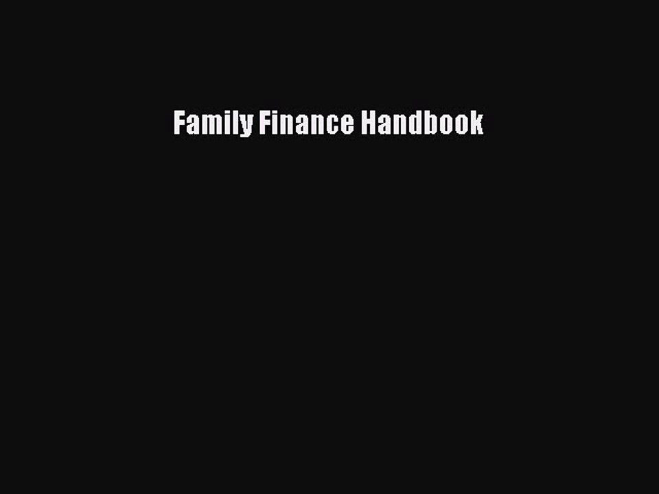 READ book  Family Finance Handbook  Full Free