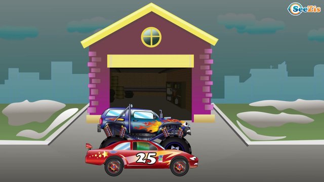 МУЛЬТИКИ про машинки. Монстр Трак и Гоночные Машинки - Скоростная Гонка. Сборник мультиков