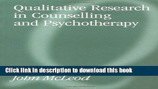 Read Books Qualitative Research in Counselling and Psychotherapy E-Book Download