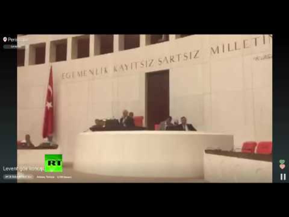 Turkey coup: Footage from inside Turkish parliament when bomb goes off