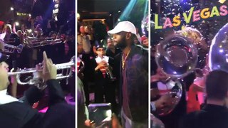 LeBron James -- Greeted By Marching Band ... At Vegas Nightclub