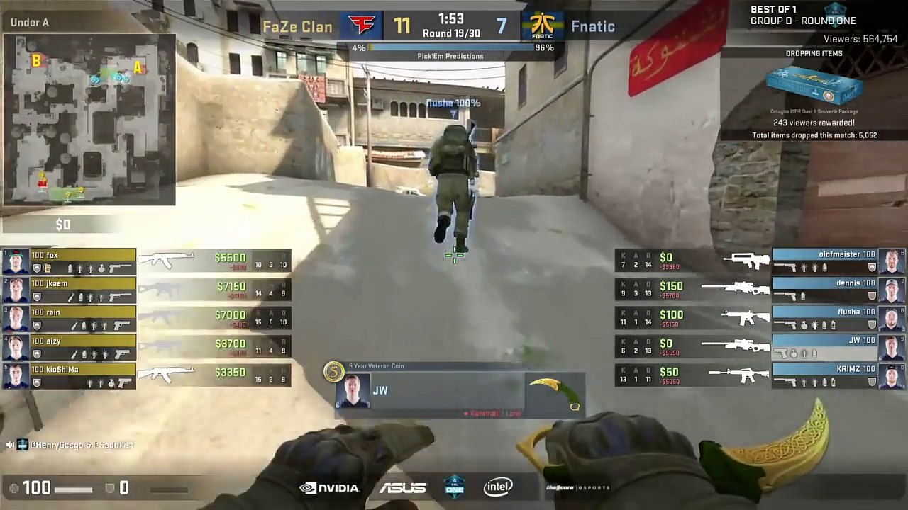 CS-GO - Fnatic vs. FaZe [Dust2] - ESL One Cologne 2016 - Group D_93