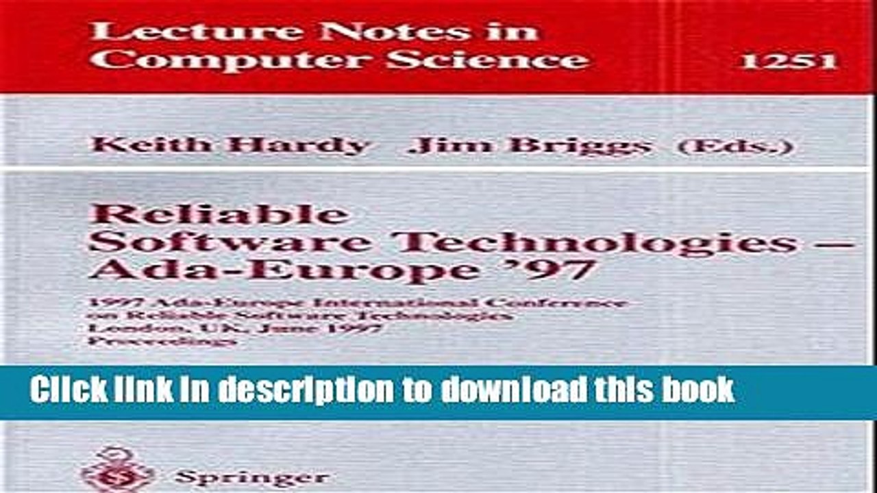 Read Reliable Software Technologies - Ada-Europe  97: 1997 Ada-Europe International Conference on