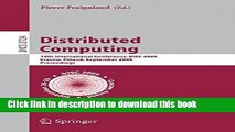 Read Distributed Computing: 19th International Conference, DISC 2005, Cracow, Poland, September