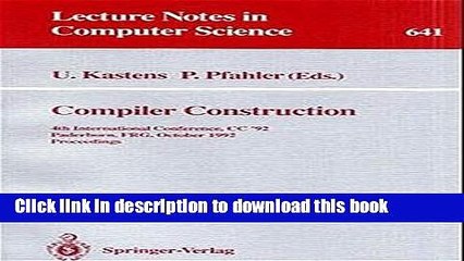 Read Compiler Construction: 4th International Conference, CC  92, Paderborn, FRG, October 5-7,