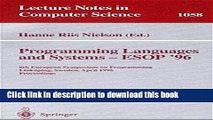 Read Programming Languages and Systems - ESOP  96: 6th European Symposium on Programming,