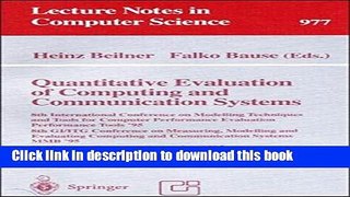 Read Quantitative Evaluation of Computing and Communication Systems: 8th International Conference