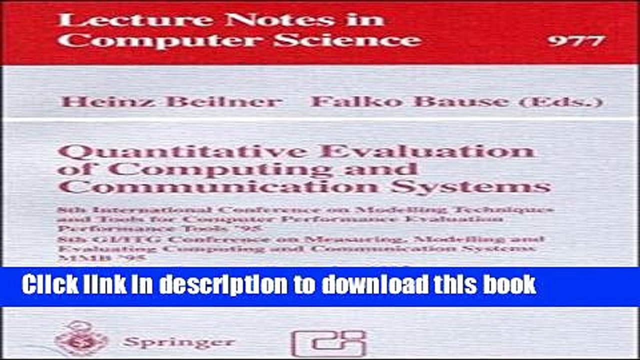 Read Quantitative Evaluation of Computing and Communication Systems: 8th International Conference