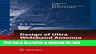 Read Design of Ultra Wideband Antenna Matching Networks: Via Simplified Real Frequency Technique