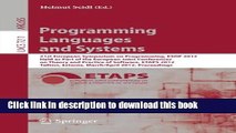Read Programming Languages and Systems: 21st European Symposium on Programming, ESOP 2012, Held as