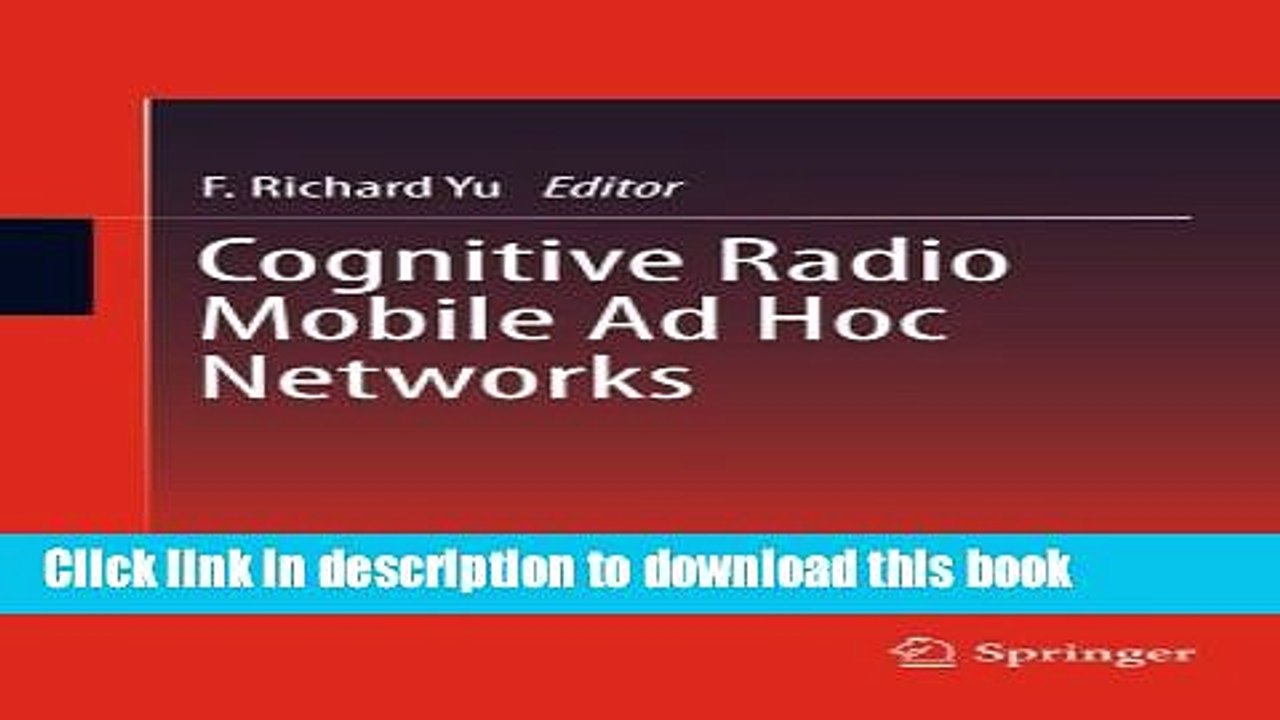 Read Cognitive Radio Mobile Ad Hoc Networks  Ebook Free