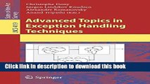 Read Advanced Topics in Exception Handling Techniques (Lecture Notes in Computer Science /